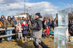 Rich Daly about to start his live ice carving demo