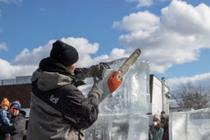 Rich Daly doing his 2020 HarborFrost ice carving demo