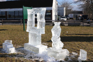 The completed ice sculpture from Rich Daly's live demo