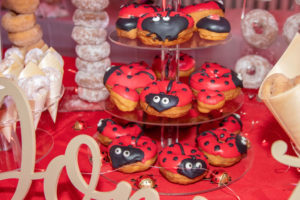Ladybug-themed doughnuts for Katie’s Courage by Dreesen’s Catering