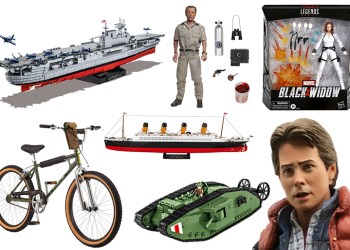 COBI ships and tank, NECA Chief Brody and Marty McFly, Hasbro's Black Widow and Lucas's BMX from Toy Fair 2020