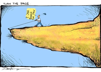 Walking Dunes climb cartoon by Mickey Paraskevas