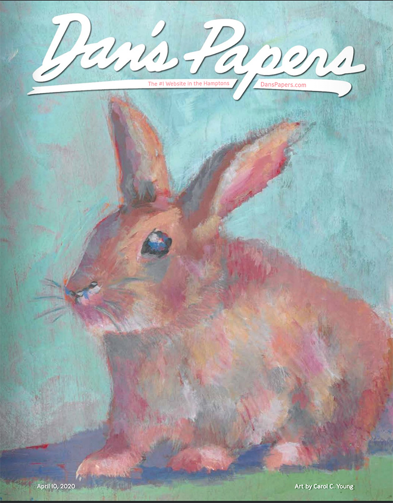 April 10, 2020 Dan's Papers cover art by Carol C. Young Easter Bunny