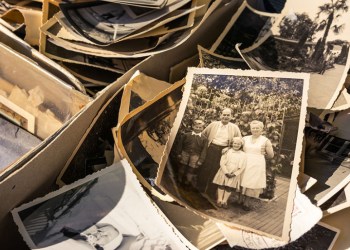 boxes of old family photos