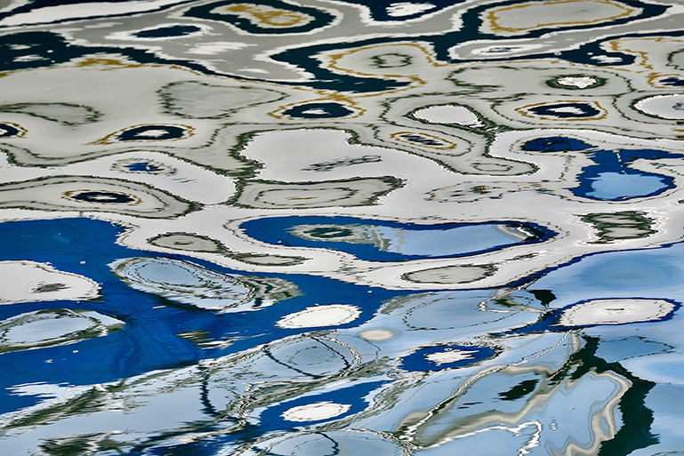 A piece in Kat O'Neill's "Boat Reflections" Series