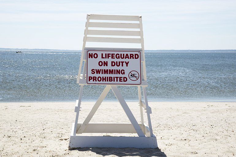 The lifeguard chair at South Jamesport Beach