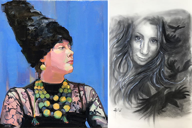 "Olena" by Keith Matell; "Self Portrait" by Heidi Lechner 