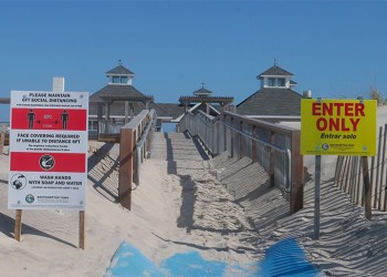 Southampton Town beach marked for social distancing