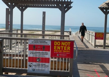 Southampton Town beach marked for social distancing