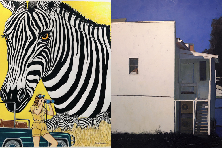 "Zebra Sighting" by Joe Chierchio and "Waiting" by Doug Reina