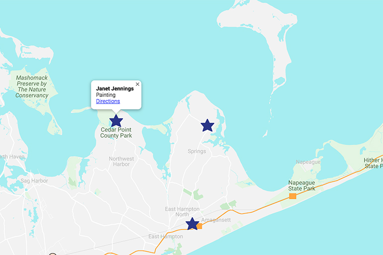 Art Apart East Hampton map