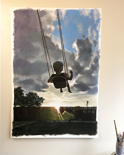 Charles Wildbank's nearly completed "Child of the Night"