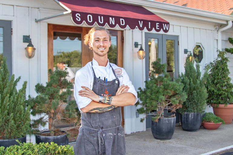 Chef Stephan Bogardus of The Halyard at Sound View Greenport, Photo: Barbara Lassen