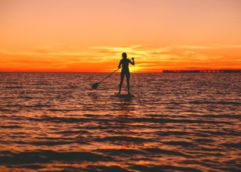 Sunset SUP stand up paddleboarding