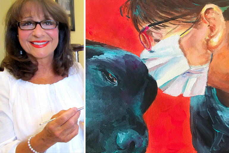 Yvonne Dagger and her painting "Essential Comfort," Images: Courtesy Dagger