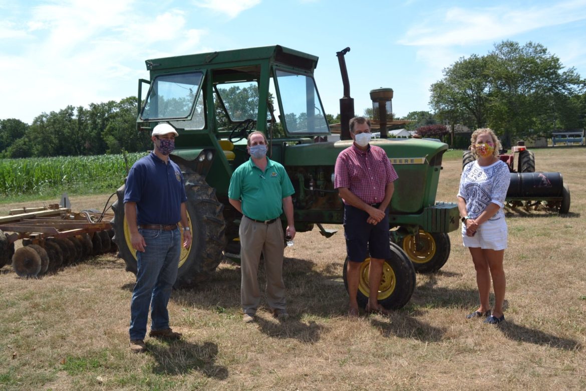 Suffolk County Legislature Presiding Officer Rob Calarco, Long Island Farm Bureau Administrative Director Robert Carpenter, Suffolk County Legislator Al Krupski and Southold Town councilwoman Sarah Nappa at Krupski Farms