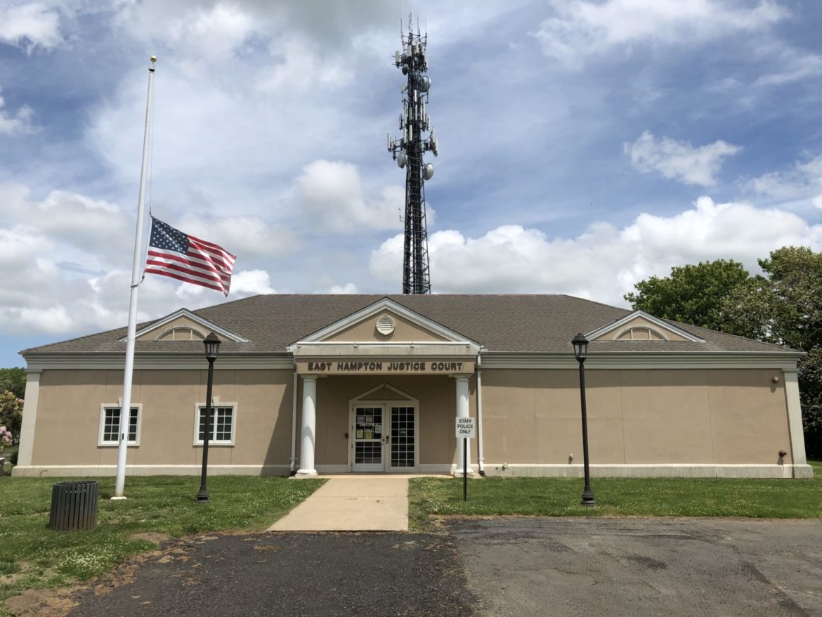 East Hampton Town Justice Court, where Christopher Robert Fausett was arraigned on eight felony gun possession charges Saturday. Independent/T. E. McMorrow