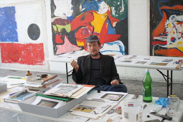 Joe Bradley at Elaine de Kooning House during his current residence, Photo: Courtesy Elaine de Kooning House