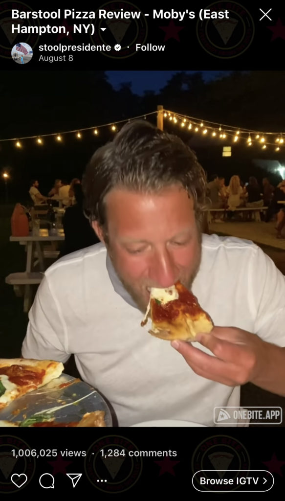 Dave Portnoy of Barstool Sports Reviews Hamptons Pizzas