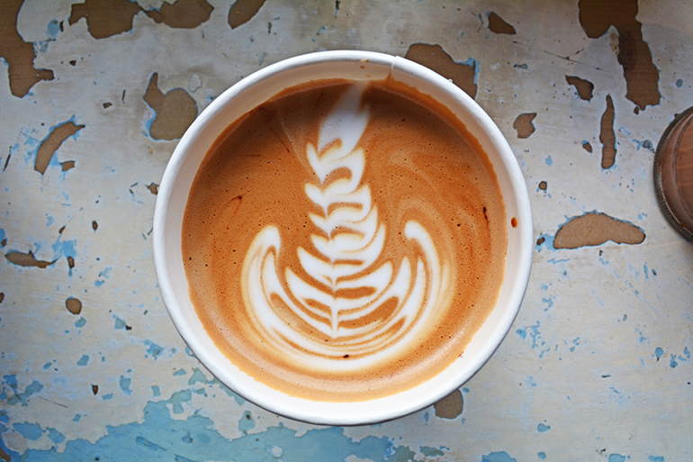 Grindstone Coffee's photogenic latte, Photo: David Taylor