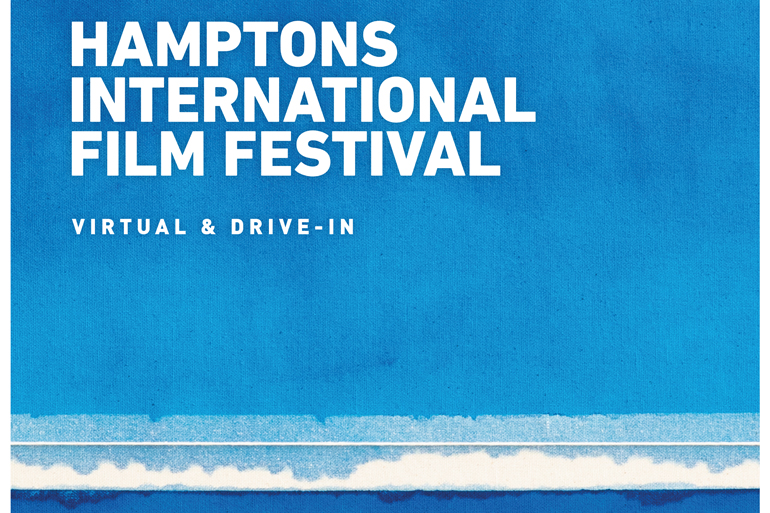 The 2020 Hamptons International Film Festival poster, featuring world-renowned artist Bastienne Schmidt’s "Blue Horizon Grid," Image: HamptonsFilm