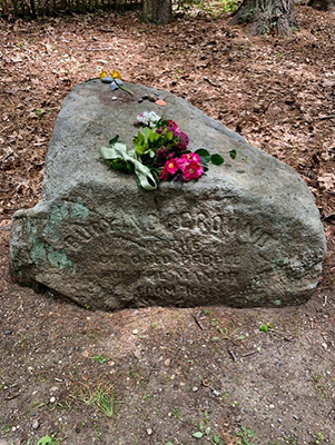 The boulder marking Sylvester Manor's Afro-Indigenous Burial Ground, Photo: Sylvester Manor Educational Farm