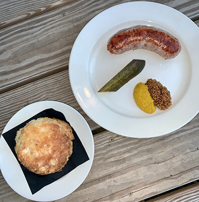 Main Street Tavern's Biscuit, Sausage and Pickles, Photo: Courtesy Le CollectiveM