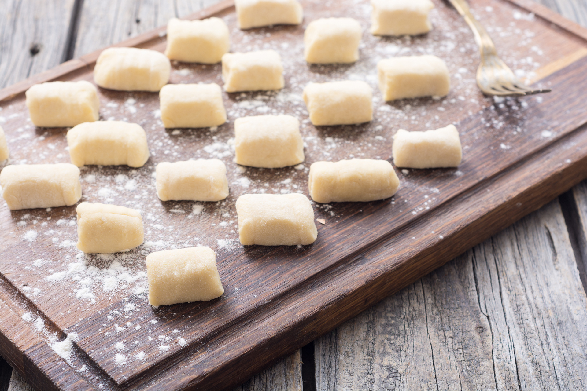 Raw homemade potato gnocchi