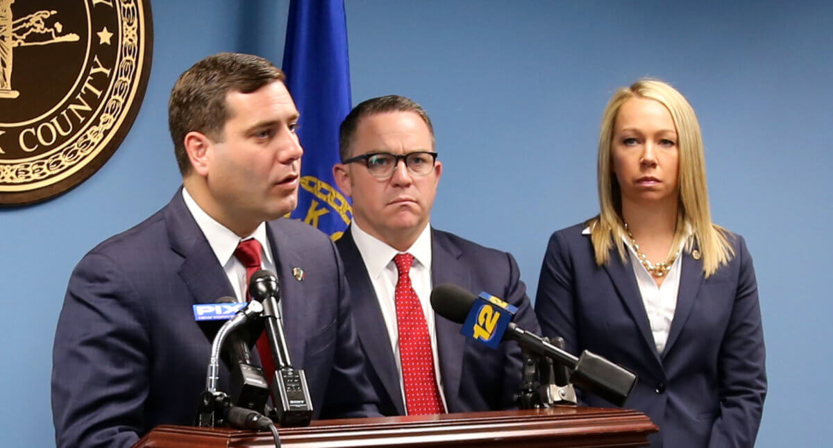 Suffolk County District Attorney Tim Sini's office was part of a three-week investigation that led to the arrest of a couple linked to the overdose of a Riverhead man in April