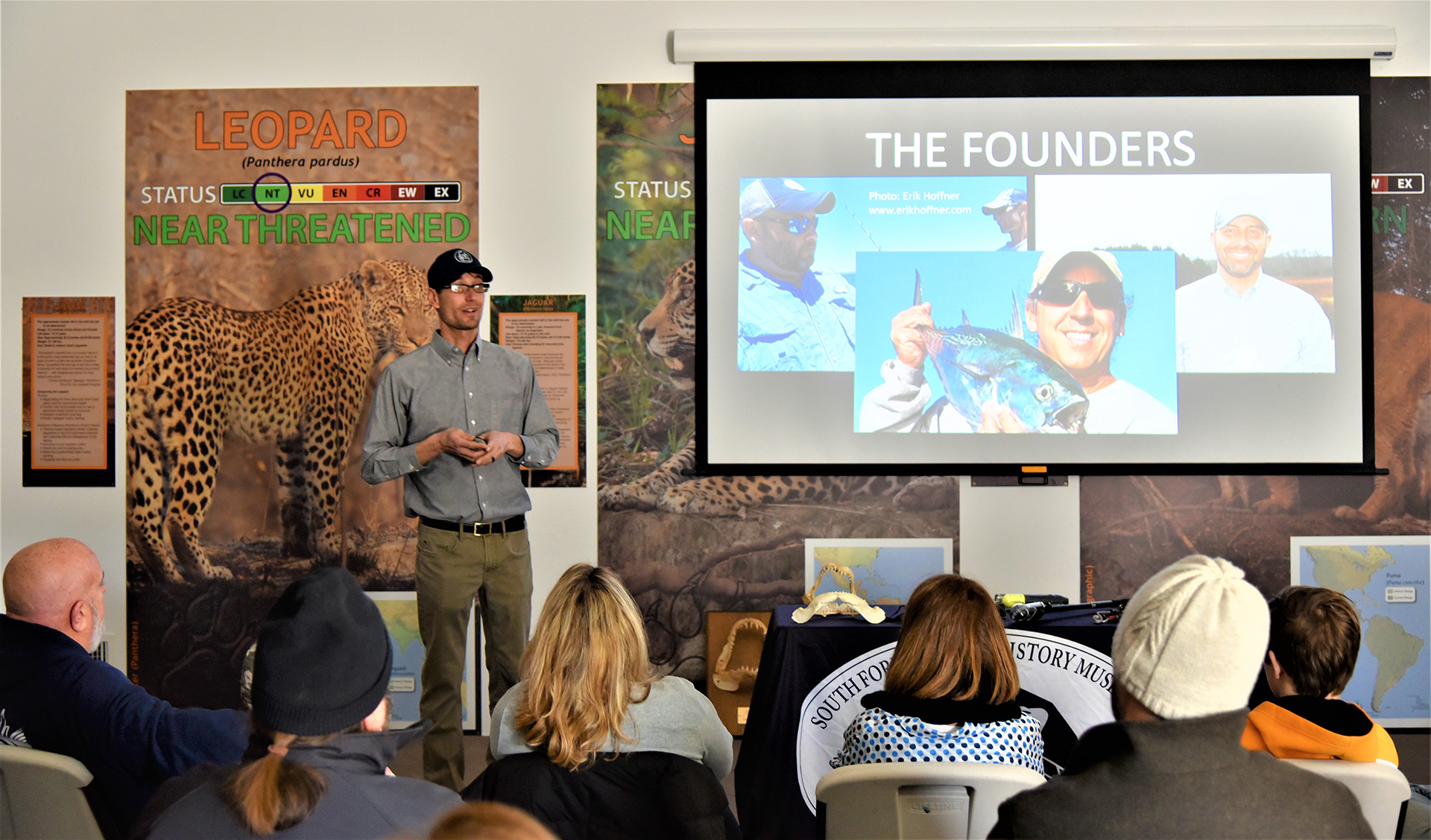 Greg Metzger presents his team’s new research on local sharks