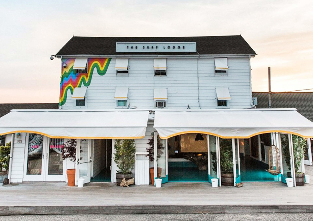 The Surf Lodge in Montauk one of the most popular East End hotels