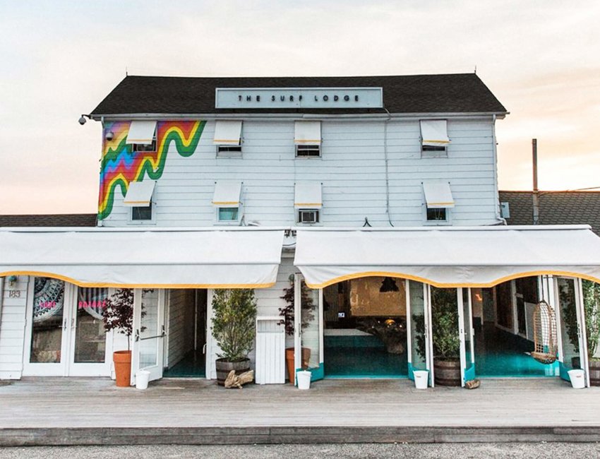 The Surf Lodge in Montauk one of the most popular East End hotels
