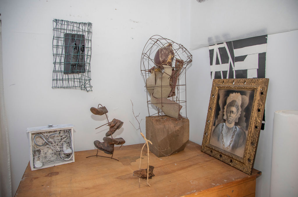 Examples of Lonnie Holley's found-object art.