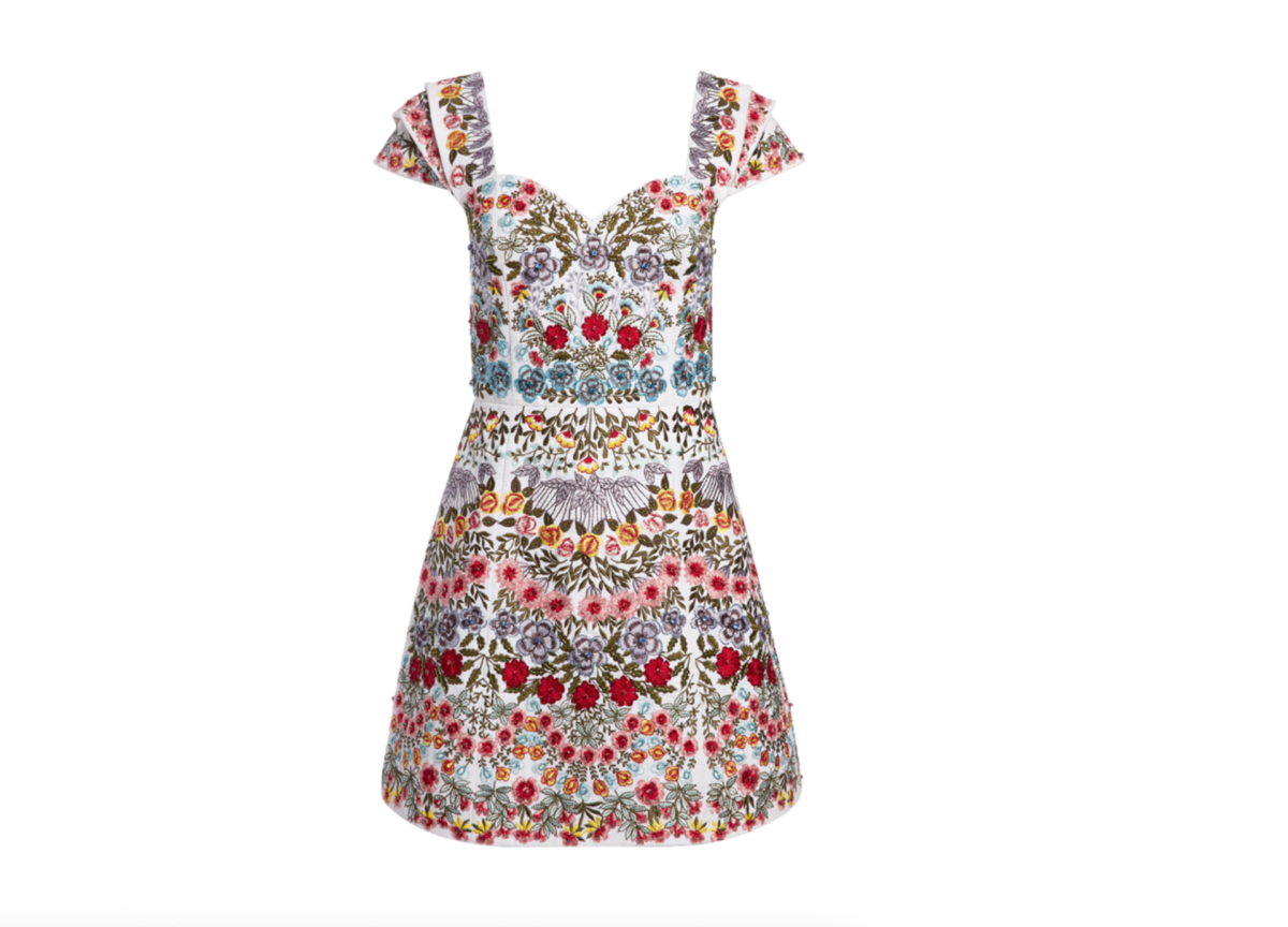Alice + Olivia Roz Beaded Party Mini Dress, $995