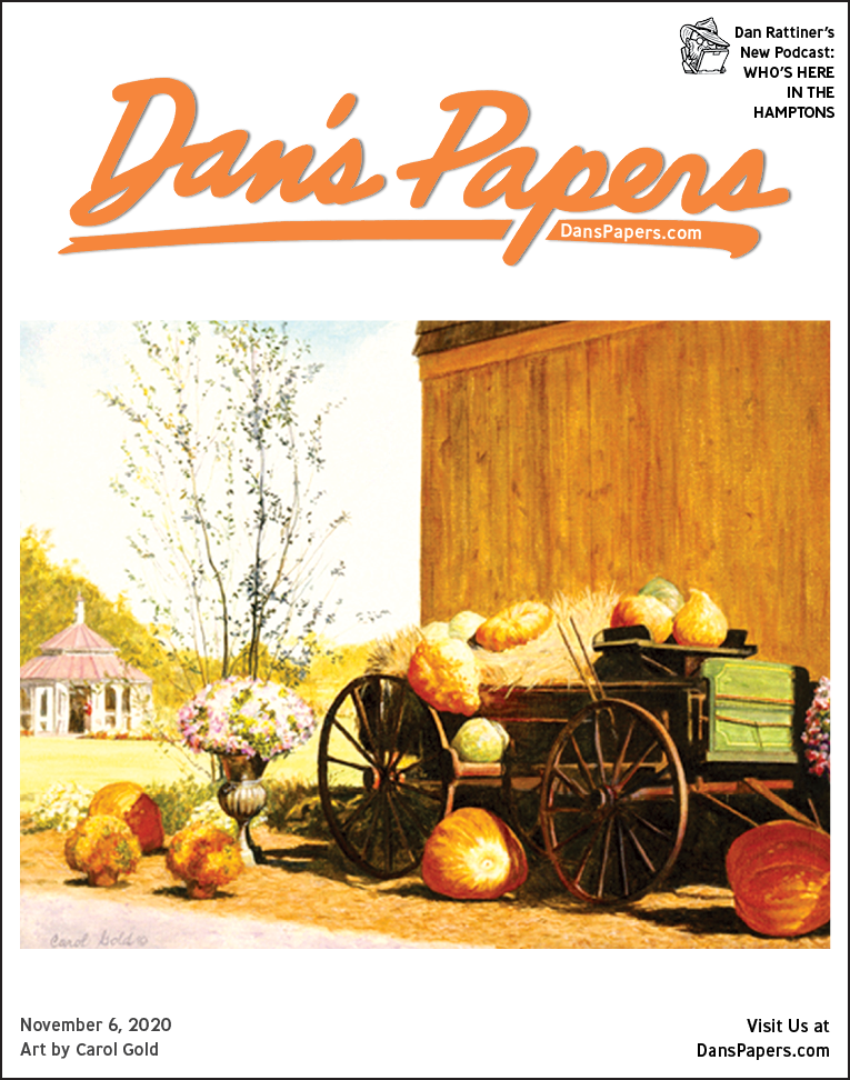 Carol Gold's “The Pumpkin Wagon” on the cover of the November 6, 2020 Dan's Papers issue