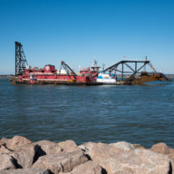 Preparation for FIMP dredging near Shinnecock Inlet