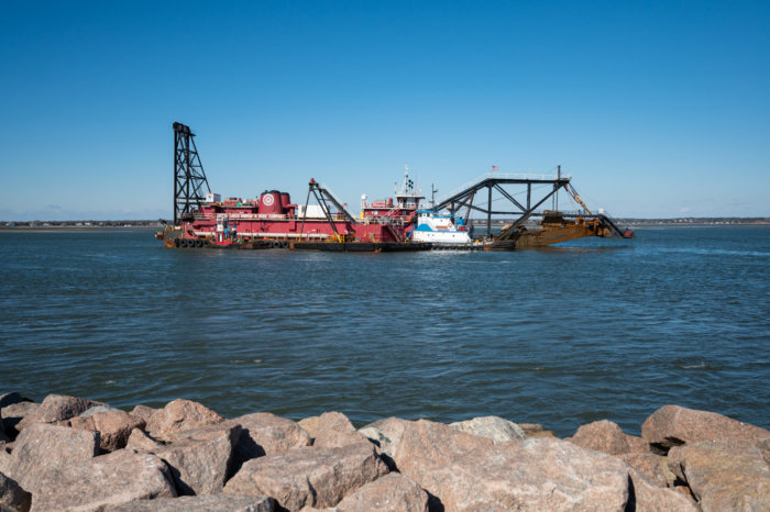 Preparation for FIMP dredging near Shinnecock Inlet