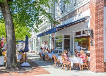 Le Charlot on Southampton Village's Main Street will be eligible to place more tables in front during the street closure on Saturday.