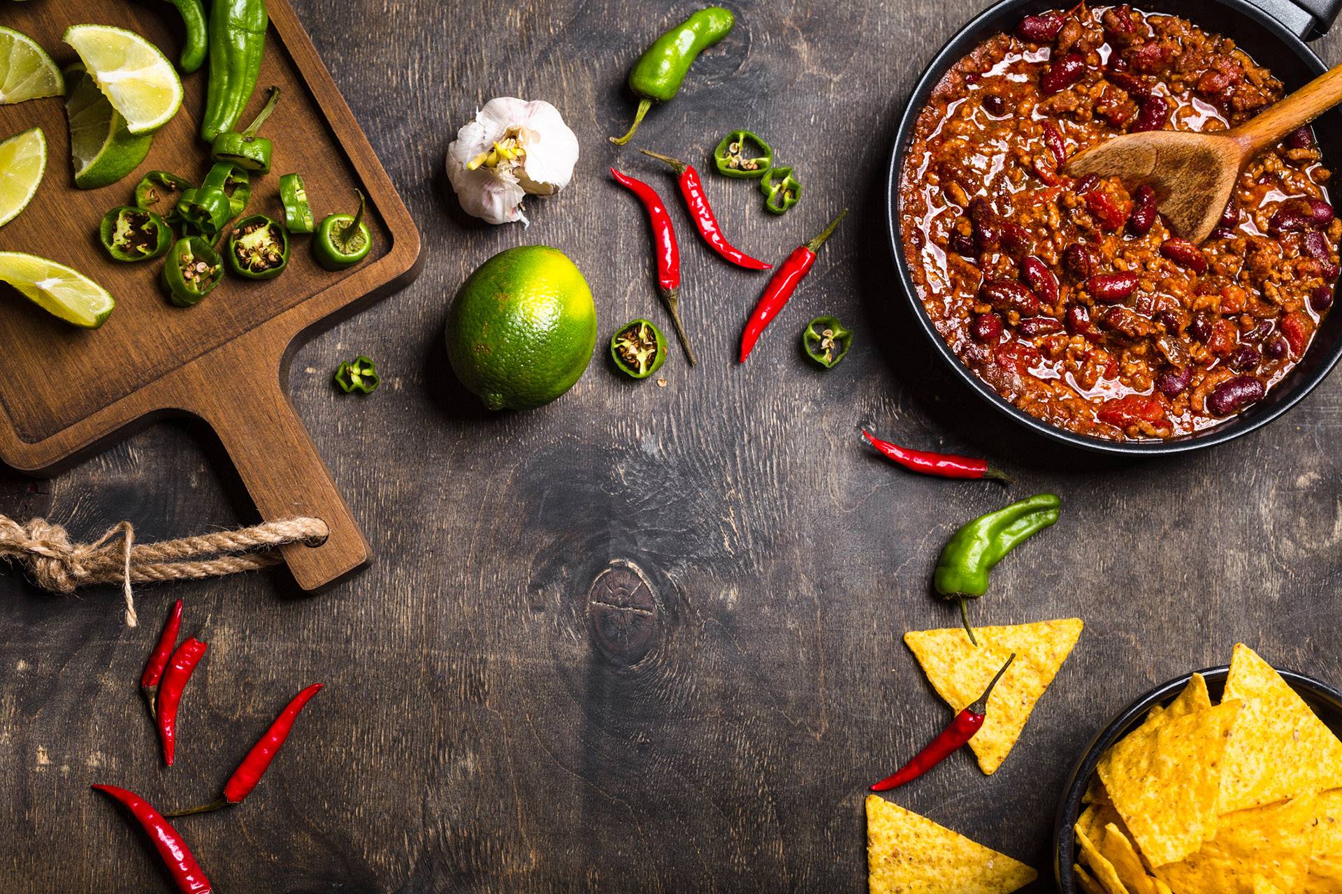 Chili con carne background