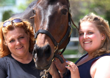 Spirit’s Promise Equine Rescue founder Marisa Striano and manager Jessie Siegel, Striano’s daughter. on the North Fork