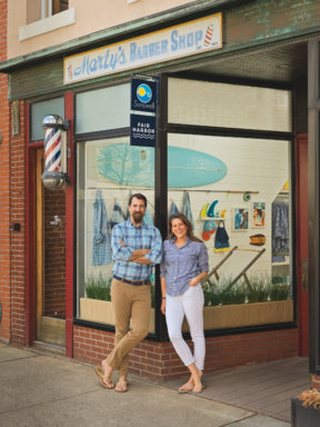 Sunswell-Founders-Craig-and-Carrie-OBrien_Sag-Harbor-Shopfront_CMYK_Photo-by-Mark-Schafer-scaled