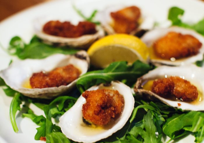 First and South fried oysters. First and South is one of the few restaurants in Greenport that stays open year round.