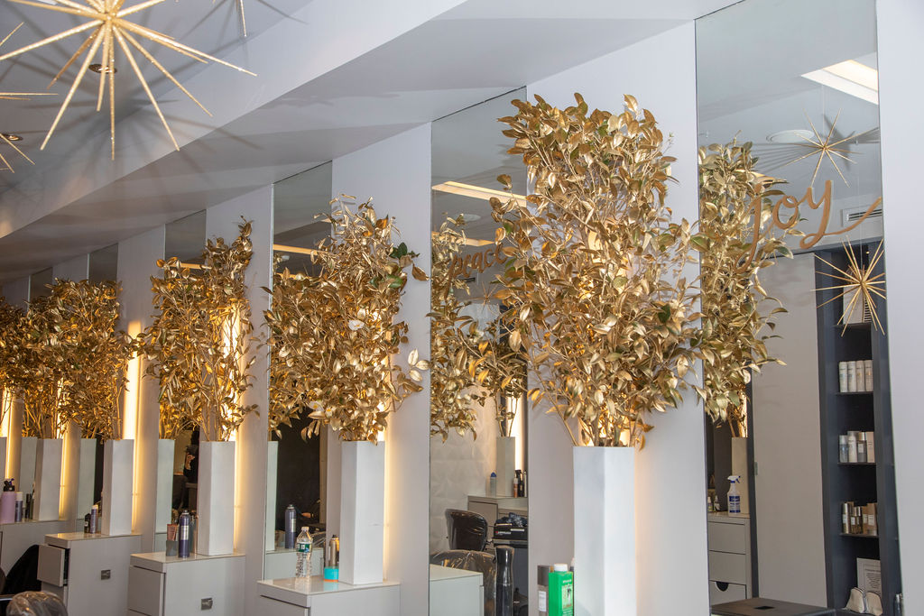 Mary Brunetti Salon, decorated for the holidays by Claire Bean.