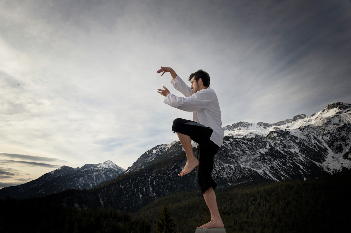 Man practicing qigong