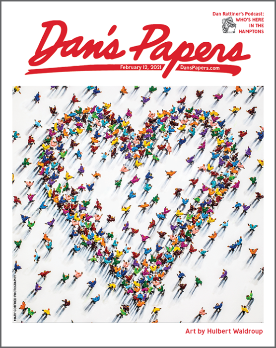 Hulbert Waldroup's art on the cover of the February 12, 2021 Dan's Papers issue.
