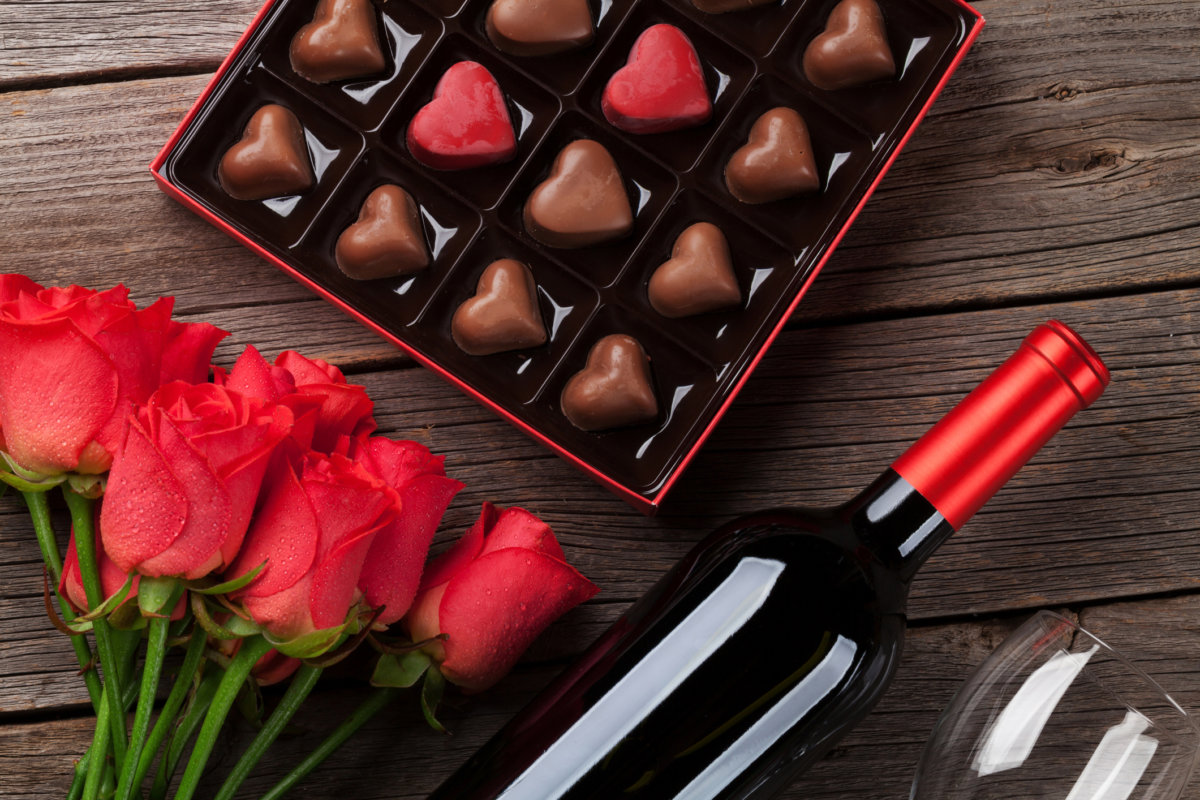 Valentine's Day wouldn't be complete without chocolates and a little wine