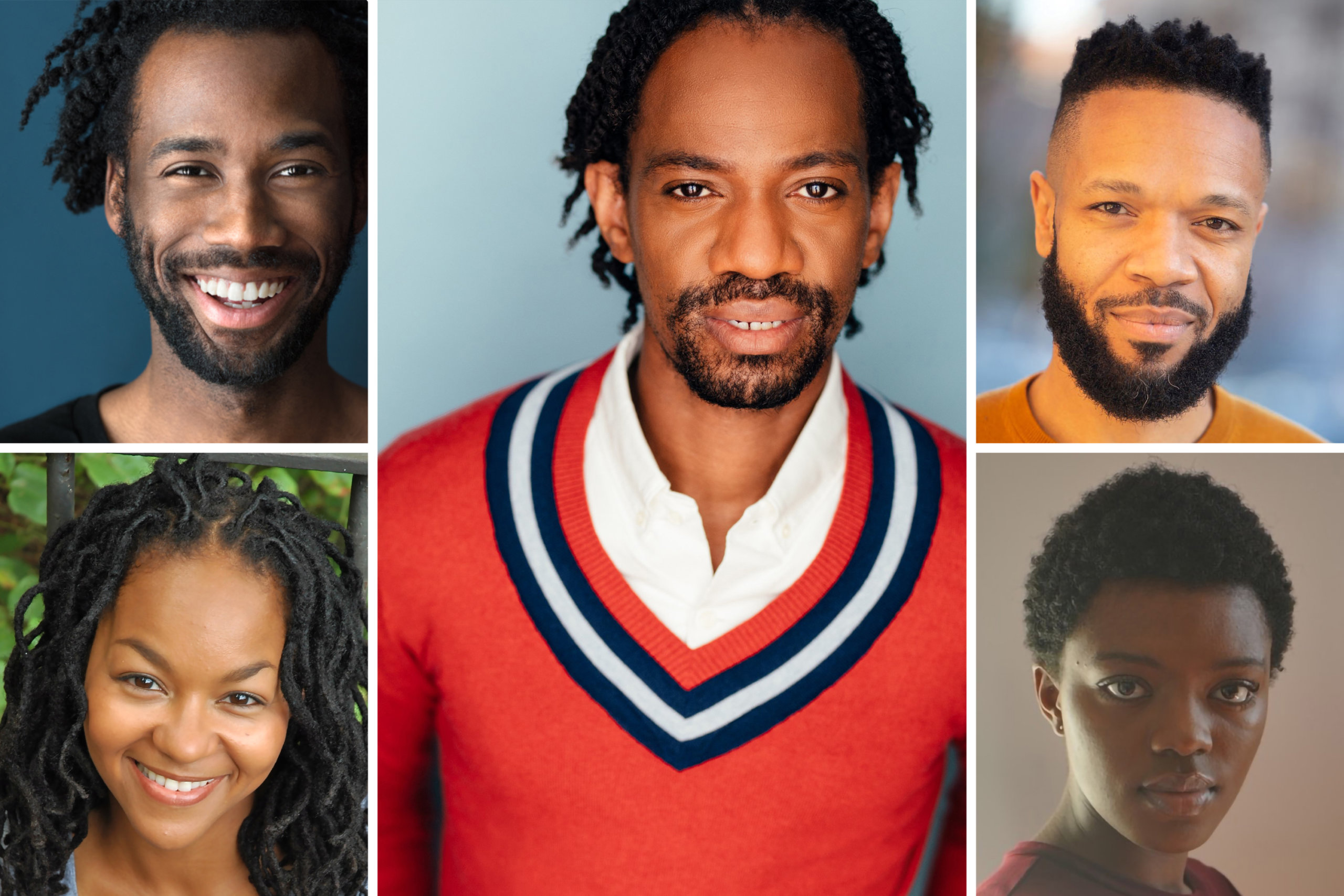 Director Reggie D. White with actors Darryl Gene Daughtry Jr. and Crystal Dickinson (L), and Jason Veasey and Clarissa Vickerie (R)