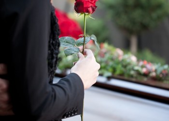 Religion, death and dolor - funeral and cemetery; funeral with coffin