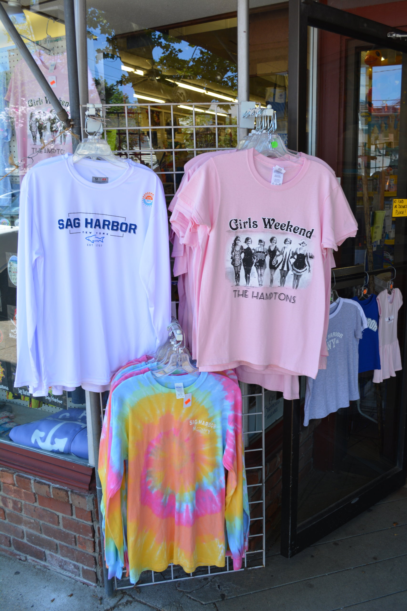 Examples of the many fun, local shirts and other merchandise on offer at the Sag Harbor Variety Store Oliver Peterson