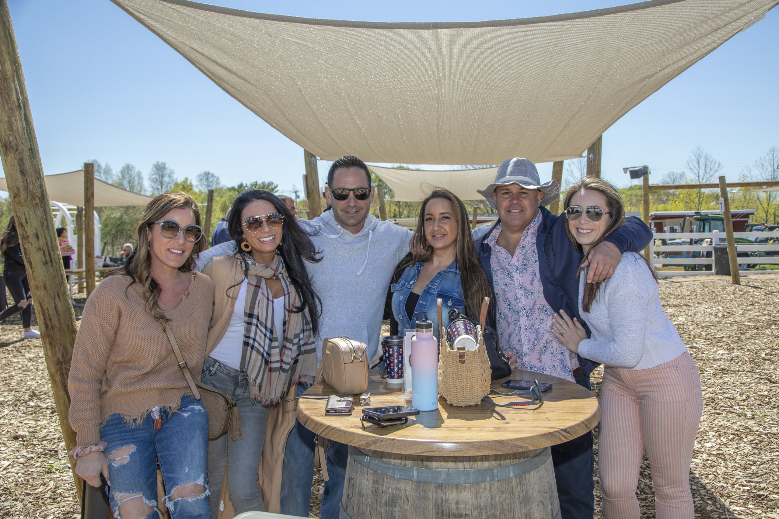 Guests enjoying The Backyard at Baiting Hollow Farm Vineyard